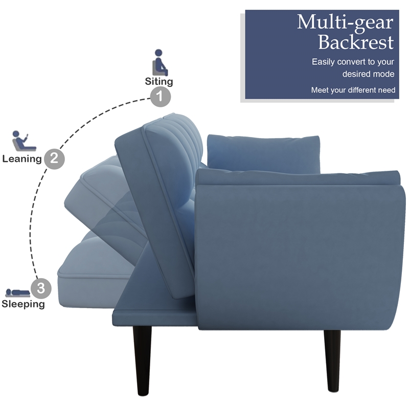 CRO Decor The Blue Soft  Sofa is Suitable for Small Spaces in Apartment Bedrooms