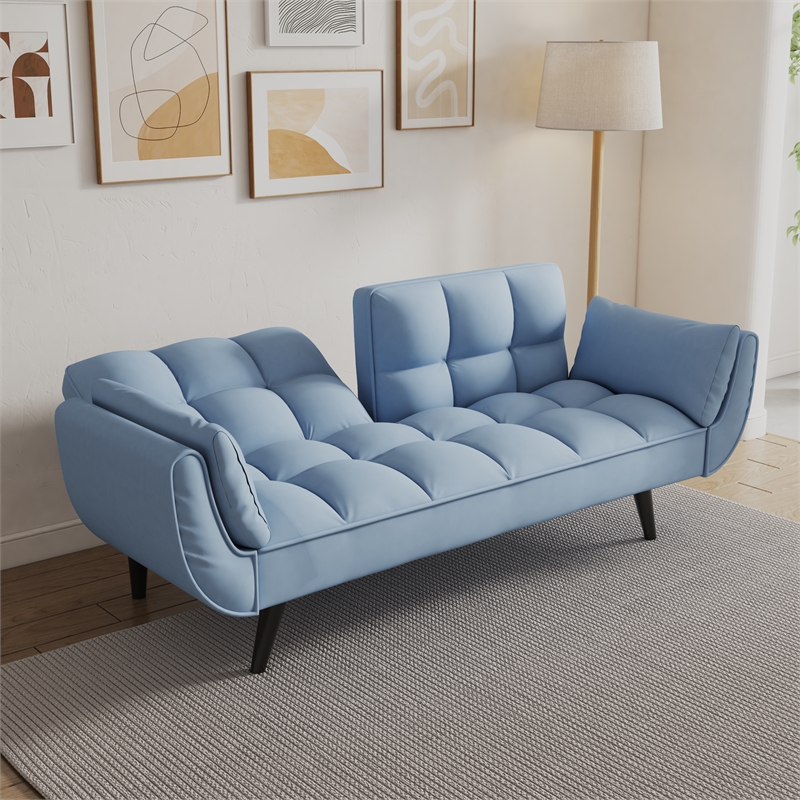 CRO Decor The Blue Soft  Sofa is Suitable for Small Spaces in Apartment Bedrooms