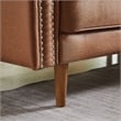 CRO Decor  Sturdy Wooden Legs and Suede Fabric L-shaped Sofa with Brown