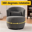 CRO Decor Plush Fabric Metal Base 360 Degree Rotating Armchair with Gray