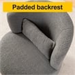 CRO Decor Plush Fabric Metal Base 360 Degree Rotating Armchair with Gray