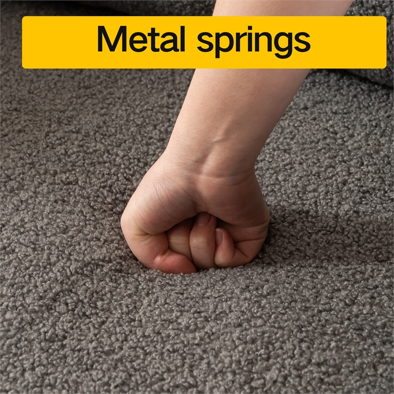 CRO Decor Plush Fabric Metal Base 360 Degree Rotating Armchair with Gray