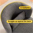 CRO Decor Plush Fabric Metal Base 360 Degree Rotating Armchair with Gray