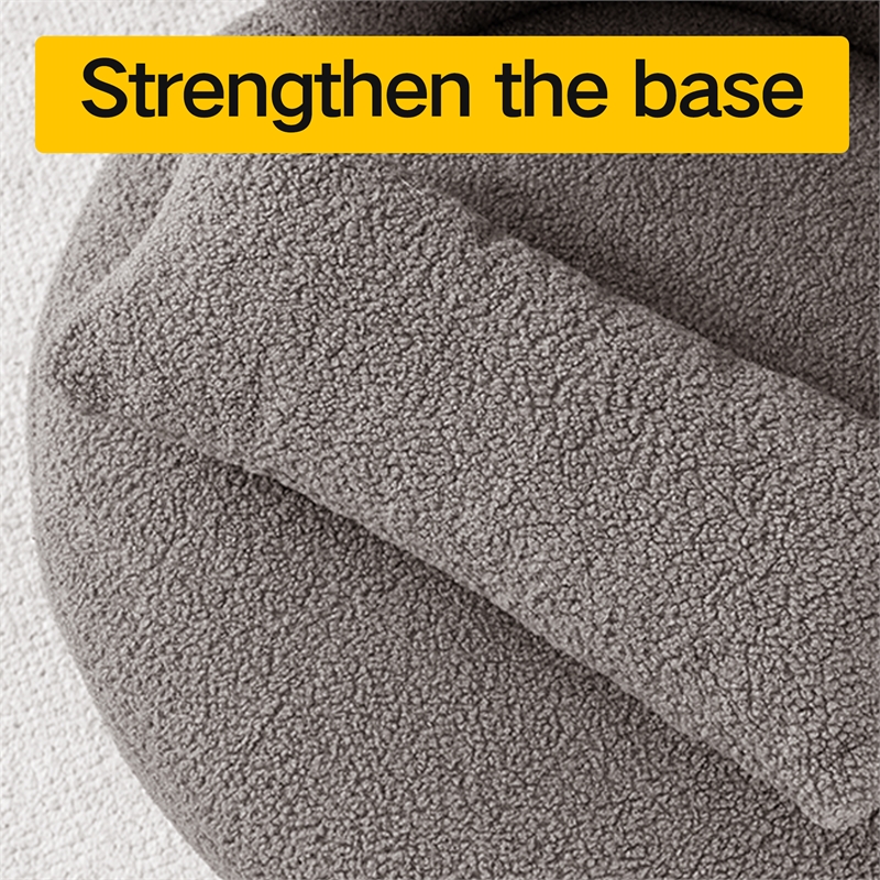 CRO Decor Plush Fabric Metal Base 360 Degree Rotating Armchair with Gray