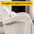 CRO Decor Modern Sturdy and Comfortable Teddy Plush Armchair with White