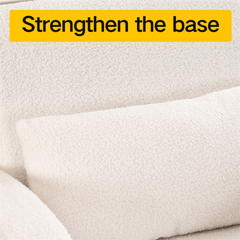 CRO Decor Modern Sturdy and Comfortable Teddy Plush Armchair with White