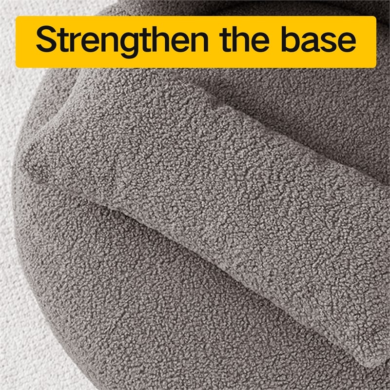 CRO Decor Modern Sturdy and Comfortable Teddy Plush Armchair with Dark Gray