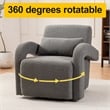 CRO Decor Modern Sturdy and Comfortable Teddy Plush Armchair with Dark Gray