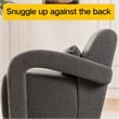 CRO Decor Modern Sturdy and Comfortable Teddy Plush Armchair with Dark Gray