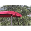 CRO Decor Red Swing Bed with Cushion and Adjustable Roof on Outdoor