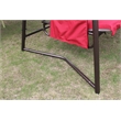 CRO Decor Red Swing Bed with Cushion and Adjustable Roof on Outdoor