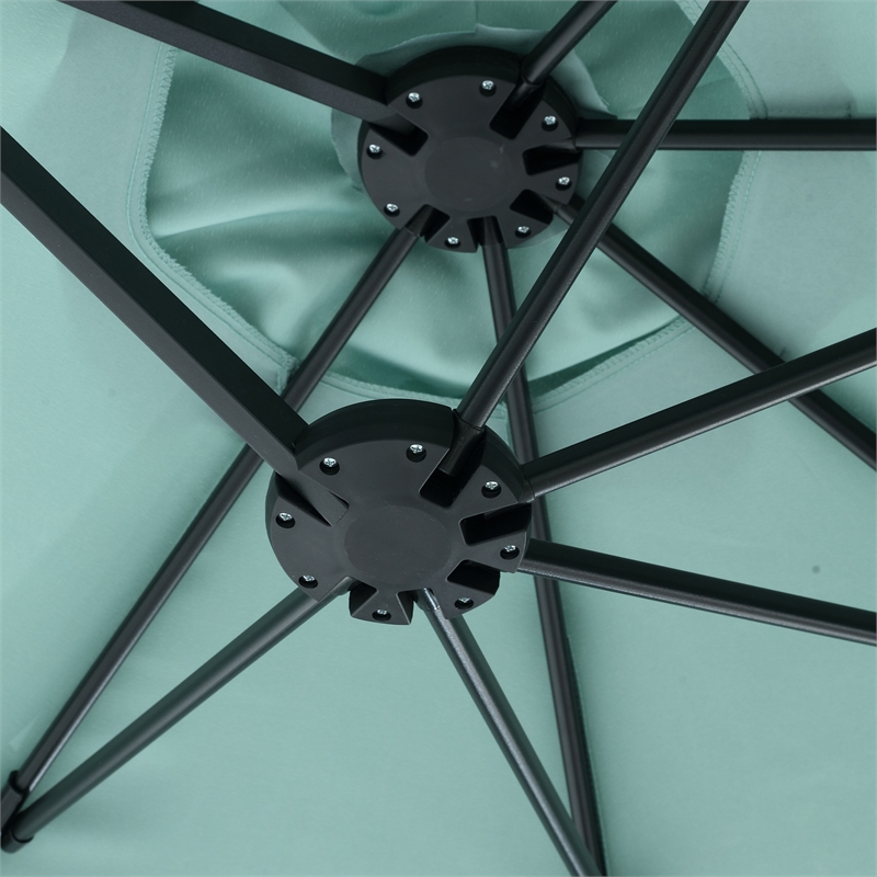 CRO Decor 14.8 Ft Light Green outdoor terrace large double-sided umbrella