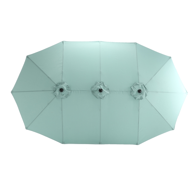 CRO Decor 14.8 Ft Light Green outdoor terrace large double-sided umbrella