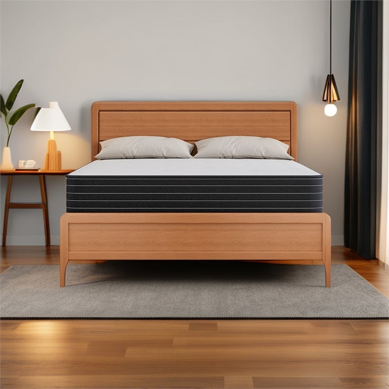 CRO Decor Black and White Mixed Memory Sponge Twin Size Mattress in a Box