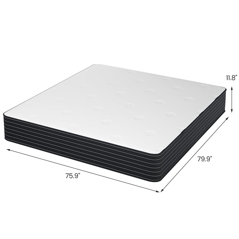 CRO Decor Black and White Mixed Memory Sponge Twin Size Mattress in a Box