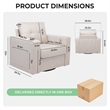 CRO Decor Modern White Velvet 90-degree Swivel Single Sofa Chair