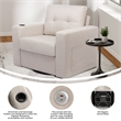 CRO Decor Modern White Velvet 90-degree Swivel Single Sofa Chair