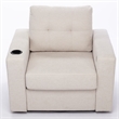 CRO Decor Modern White Velvet 90-degree Swivel Single Sofa Chair