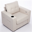 CRO Decor Modern White Velvet 90-degree Swivel Single Sofa Chair