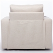 CRO Decor Modern White Velvet 90-degree Swivel Single Sofa Chair