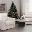 CRO Decor Modern White Velvet 90-degree Swivel Single Sofa Chair