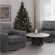 CRO Decor  Modern Gray Velvet 90-degree  Swivel  Single  Sofa Chair