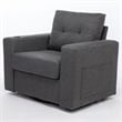 CRO Decor  Modern Gray Velvet 90-degree  Swivel  Single  Sofa Chair