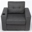 CRO Decor  Modern Gray Velvet 90-degree  Swivel  Single  Sofa Chair
