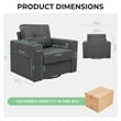 CRO Decor  Modern Gray Velvet 90-degree  Swivel  Single  Sofa Chair