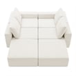 CRO Decor White Luxury Chenille Velvet U-shaped Combination Floor Sofa