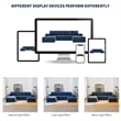 CRO Decor Navy  Luxury Chenille Velvet U-shaped Combination Floor Sofa