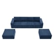 CRO Decor Navy  Luxury Chenille Velvet U-shaped Combination Floor Sofa