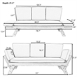 CRO Decor Outdoor Adjustable Patio Wooden Sofa Chaise Lounge with Beige Cushion
