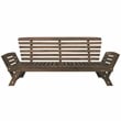CRO Decor Outdoor Adjustable Patio Wooden Sofa Chaise Lounge with Beige Cushion