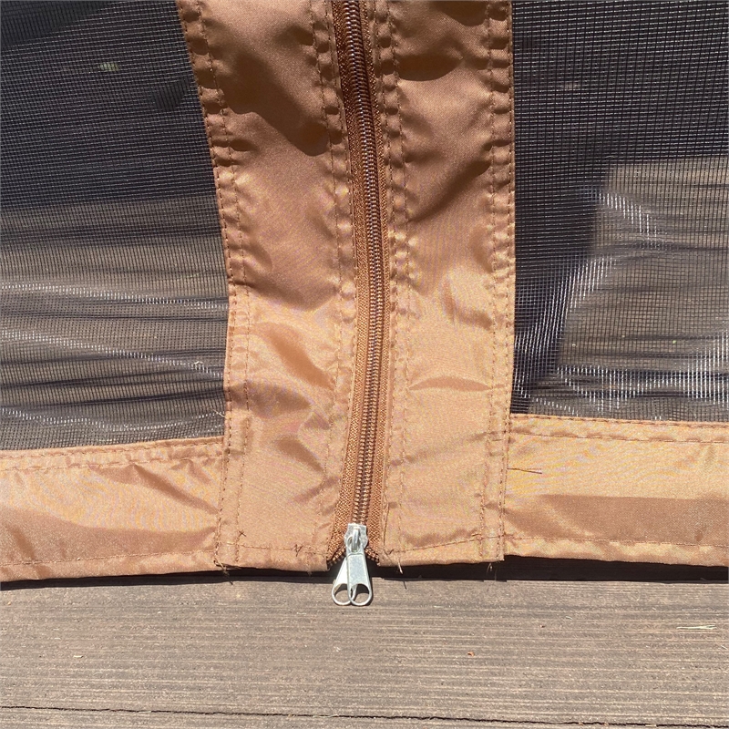 CRO Decor Outdoor Pop up Detachable Zipper Mesh Brown Pavilion Canopy