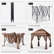 CRO Decor Outdoor Pop up Detachable Zipper Mesh Brown Pavilion Canopy