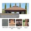 CRO Decor Outdoor Pop up Detachable Zipper Mesh Brown Pavilion Canopy