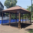 CRO Decor Outdoor Pop up Detachable Zipper Mesh Brown Pavilion Canopy