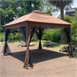 CRO Decor Outdoor Pop up Detachable Zipper Mesh Brown Pavilion Canopy