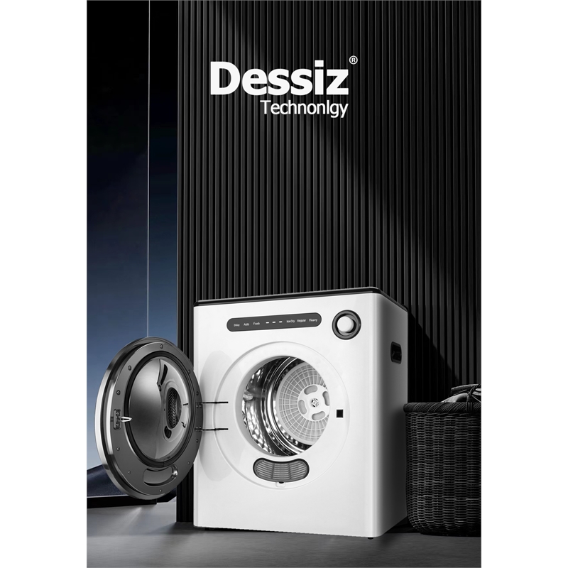 CRO Decor Portable Compact 10 Pound Capacity Laundry Dryer with White