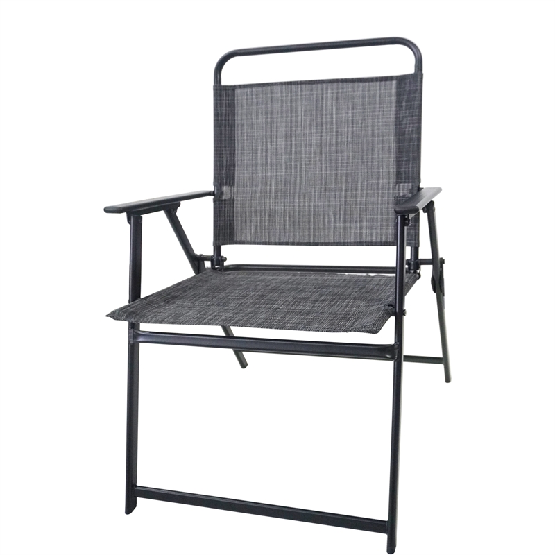 CRO Decor Black Metal Terrace Furniture Table and Chair Set with Umbrella