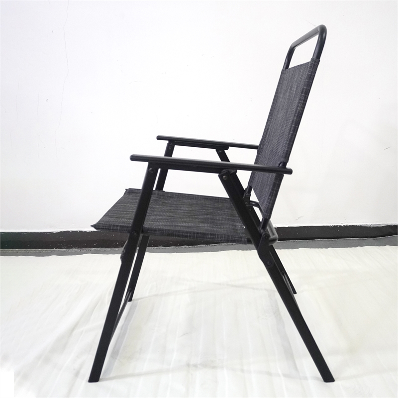 CRO Decor Black Metal Terrace Furniture Table and Chair Set with Umbrella