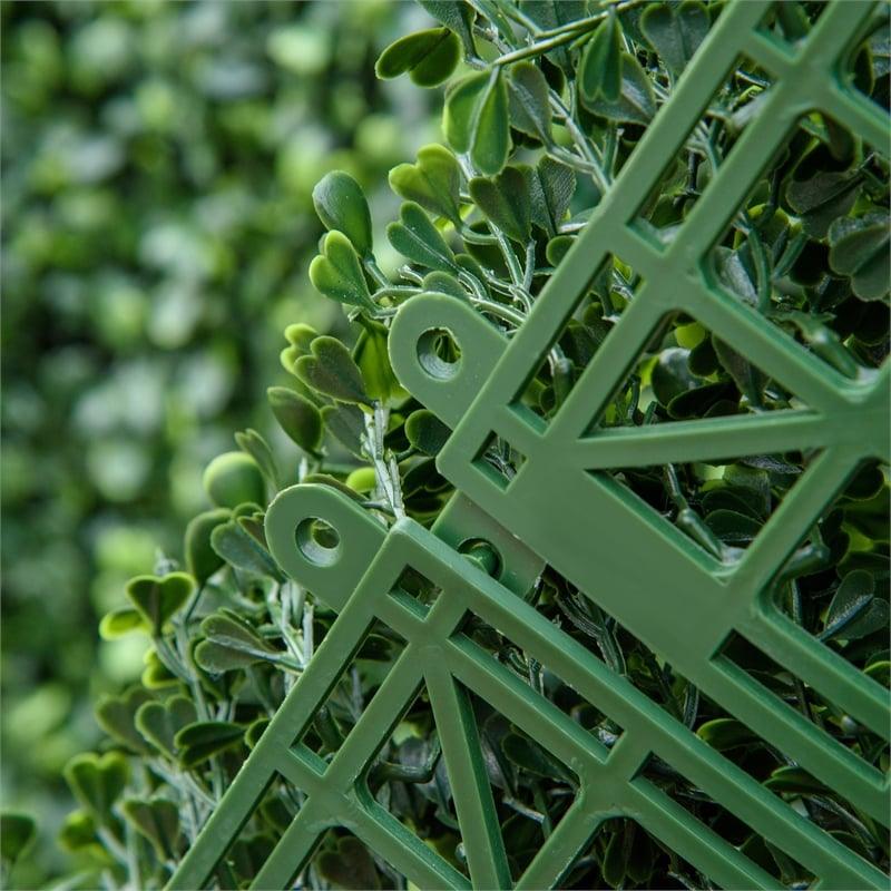 CRO Decor  Artificial Boxwood Panels Topiary Wall Greenery Backdrop with Green
