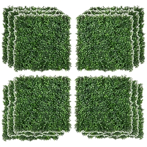 CRO Decor  Artificial Boxwood Panels Topiary Wall Greenery Backdrop with Green