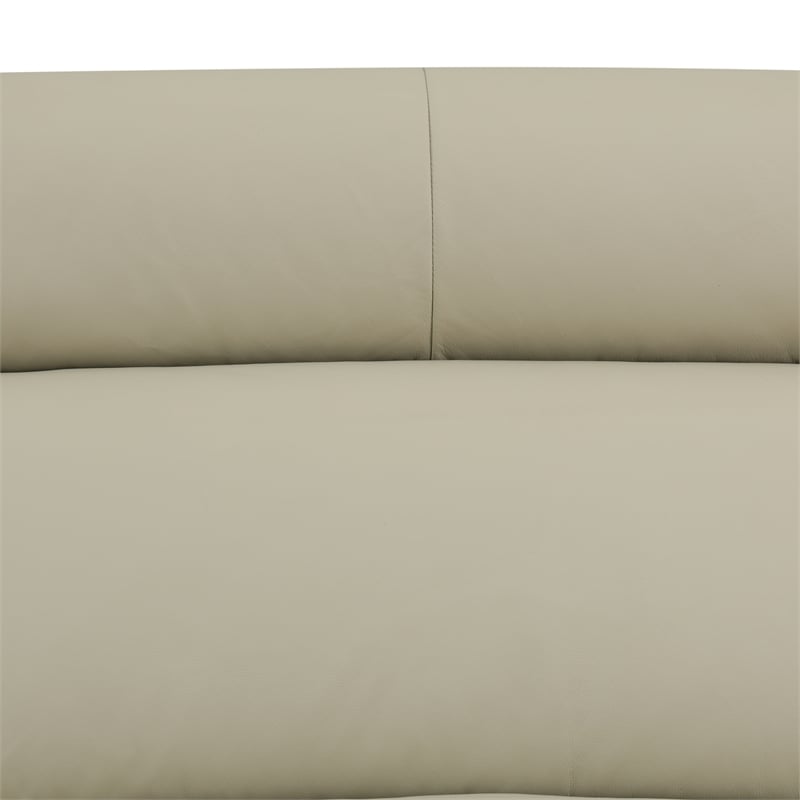 CRO Decor Beige Top Grain Leather and PVC 3-Piece Living Room Recliner Sofa Set