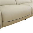 CRO Decor Beige Top Grain Leather and PVC 3-Piece Living Room Recliner Sofa Set