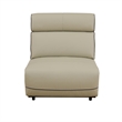 CRO Decor Beige Top Grain Leather and PVC 3-Piece Living Room Recliner Sofa Set