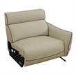 CRO Decor Beige Top Grain Leather and PVC 3-Piece Living Room Recliner Sofa Set