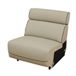 CRO Decor Beige Top Grain Leather and PVC 3-Piece Living Room Recliner Sofa Set