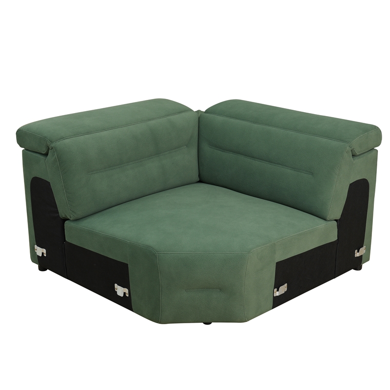 CRO Decor Green Flannel 4-Piece Living Room Recliner Sofa Set